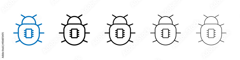 Poster Computer bug icon Outline vector logo for web ui