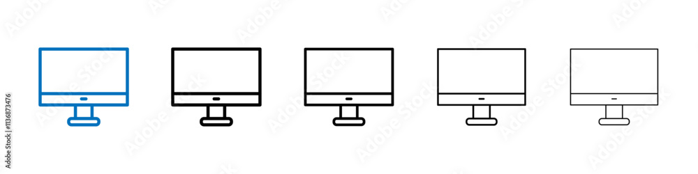 Poster Computer Screen icon Outline vector logo for web ui