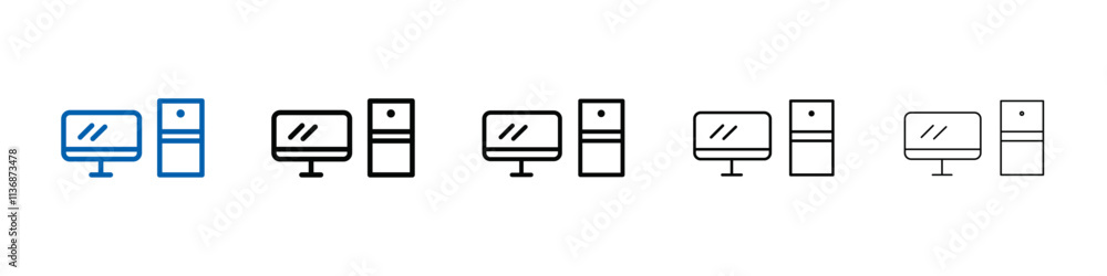 Poster Computer Technology icon Outline vector logo for web ui