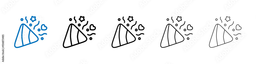 Poster Confetti icon Outline vector logo for web ui