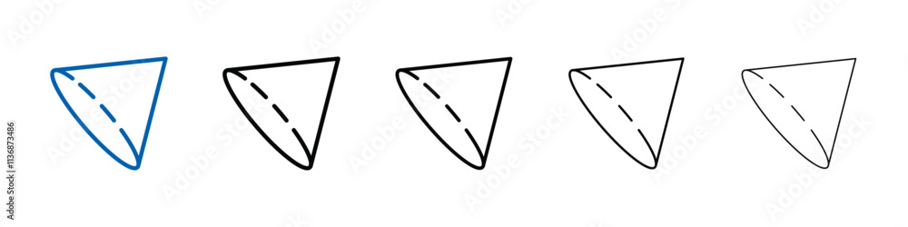 Poster cone shape 3d icon outline vector logo for web ui