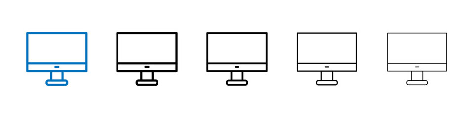 Computer Screen icon Outline vector logo for web ui