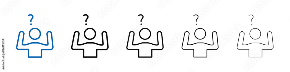Poster Confusing man icon Outline vector logo for web ui