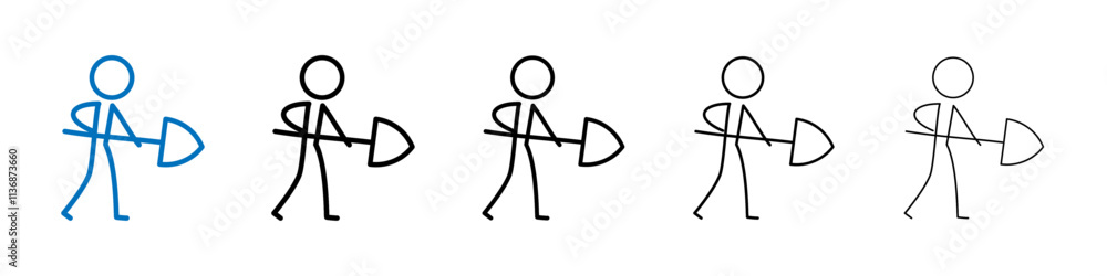 Poster construction icon outline vector logo for web ui