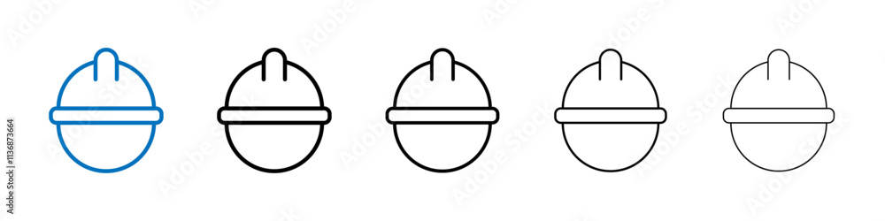 Poster Construction worker icon Outline vector logo for web ui