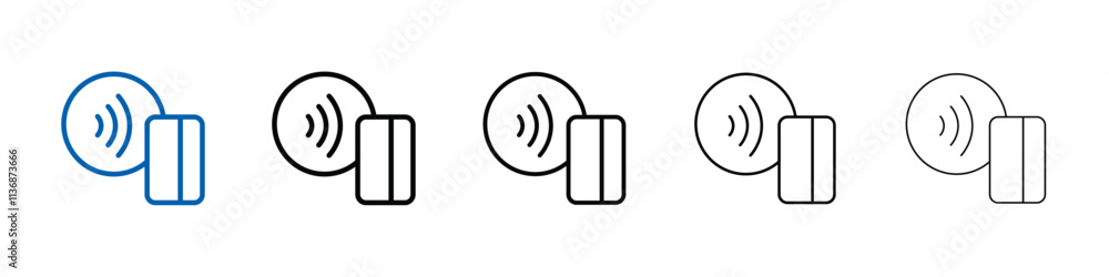 Poster contactless payment icon outline vector logo for web ui