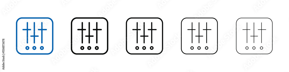 Aufkleber control panel icon outline vector logo for web ui