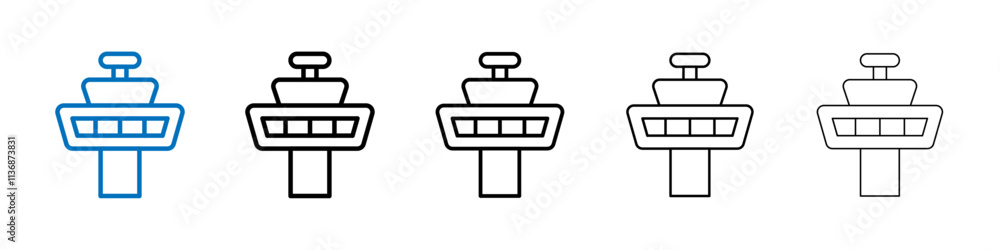 Poster control tower icon outline vector logo for web ui