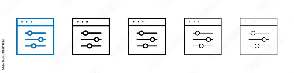 Poster control panel icon outline vector logo for web ui