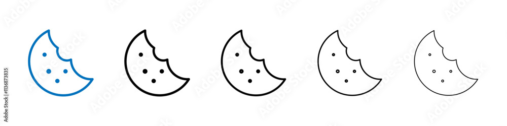 Poster Cookie icon Outline vector logo for web ui