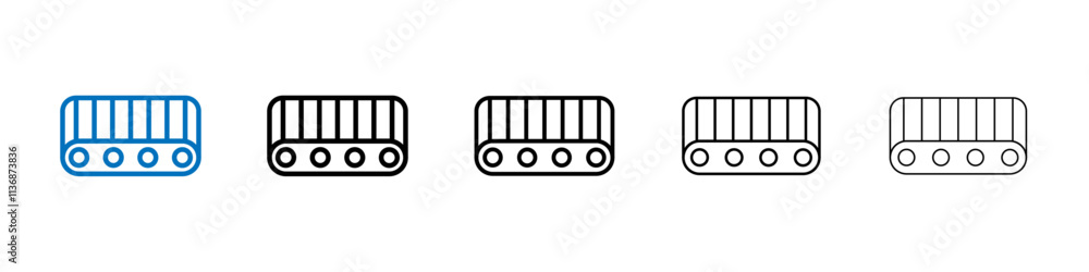 Poster conveyor belt icon outline vector logo for web ui