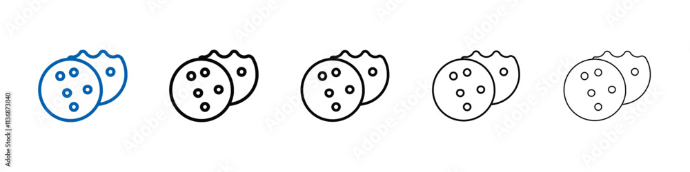 Poster Cookie icon Outline vector logo for web ui