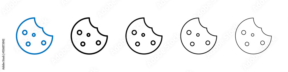 Poster Cookie icon Outline vector logo for web ui