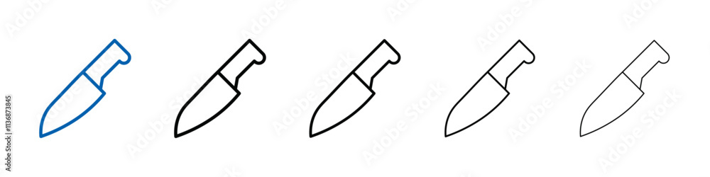 Poster cooking chef knife icon outline vector logo for web ui