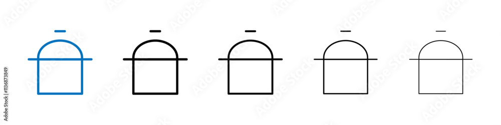Poster cooking pot icon outline vector logo for web ui