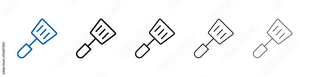 Poster cooking spatula icon outline vector logo for web ui