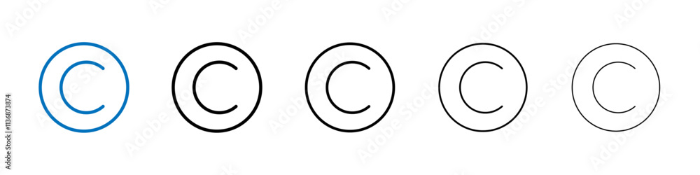 Poster Copyright icon Outline vector logo for web ui