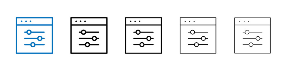 Control panel icon Outline vector logo for web ui