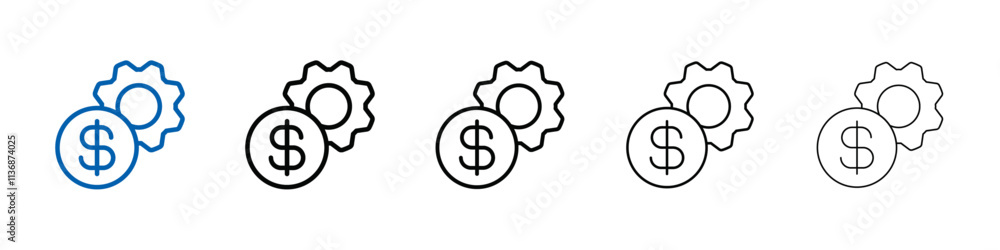 Poster costs optimization icon outline vector logo for web ui