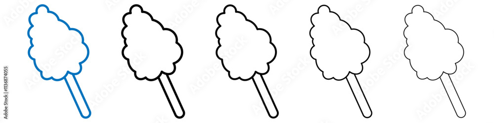 Poster cotton candy icon outline vector logo for web ui