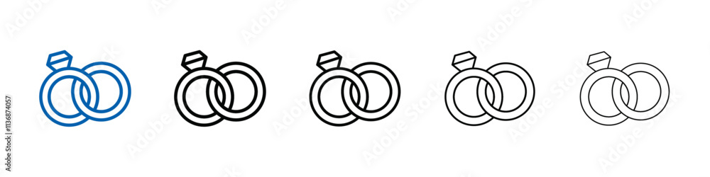 Poster couple ring icon outline vector logo for web ui