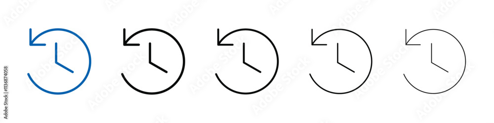Aufkleber counterclockwise rotation icon outline vector logo for web ui