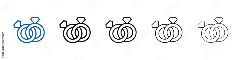 Poster couple ring icon outline vector logo for web ui