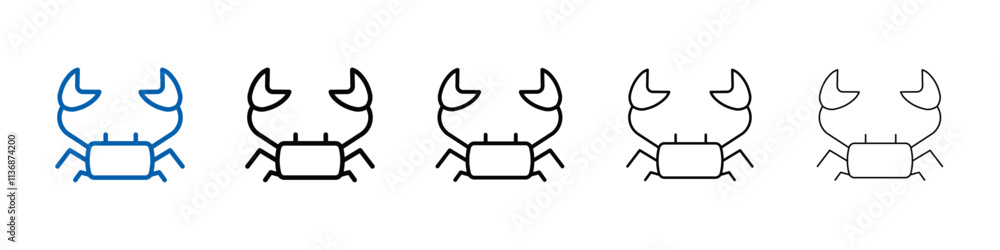 Aufkleber crabs icon outline vector logo for web ui