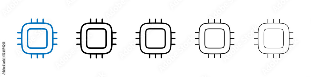 Fototapete cpu icon outline vector logo for web ui