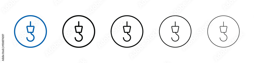 Aufkleber crane hook icon outline vector logo for web ui