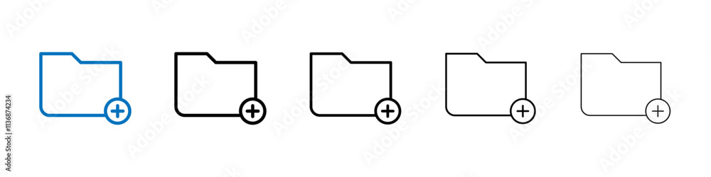 Poster Create folder icon Outline vector logo for web ui