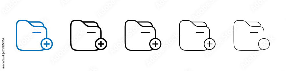 Poster Create folder icon Outline vector logo for web ui