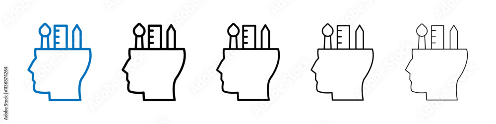 Poster creativity icon outline vector logo for web ui