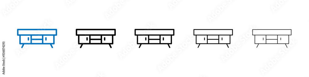 Poster credenza icon outline vector logo for web ui