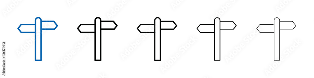 Poster crossroads sign icon Outline vector logo for web ui