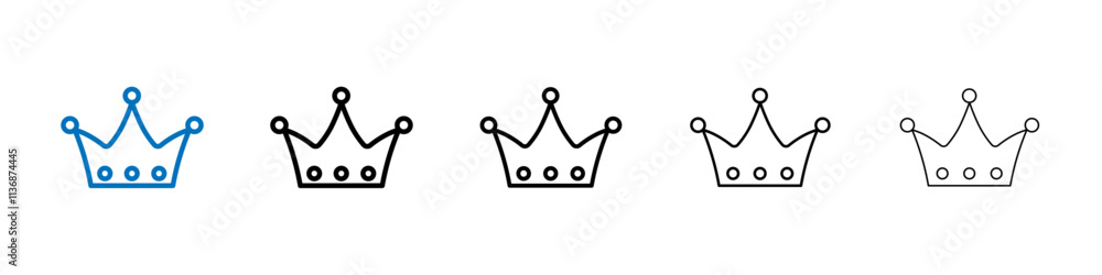 Poster crown icon outline vector logo for web ui