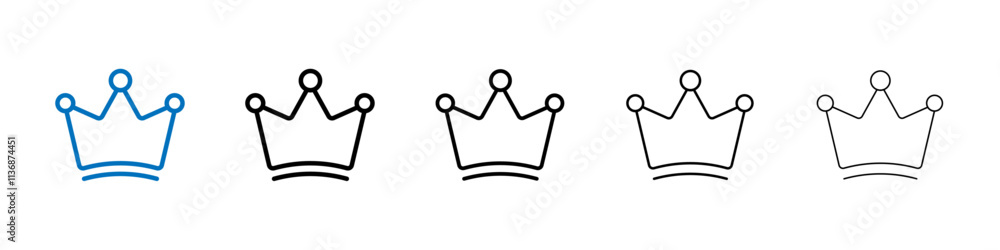 Poster crown icon outline vector logo for web ui