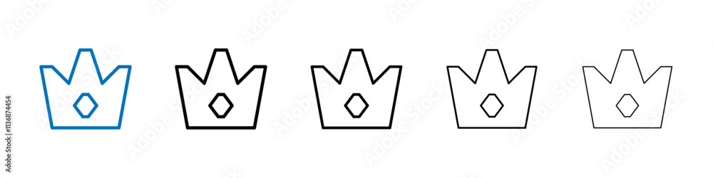 Poster crown icon outline vector logo for web ui