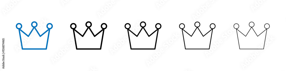 Poster crown icon outline vector logo for web ui