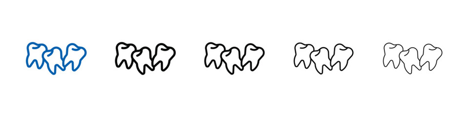 Crooked teeth icon Outline vector logo for web ui