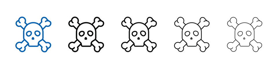 Crossbones skull icon Outline vector logo for web ui