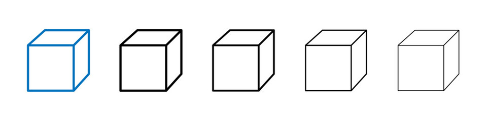 Cube icon Outline vector logo for web ui