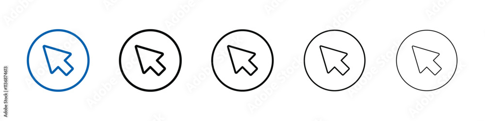 Poster Cursor icon Outline vector logo for web ui
