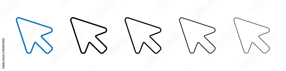 Aufkleber cursor arrow icon outline vector logo for web ui