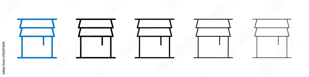 Poster Curtains icon Outline vector logo for web ui