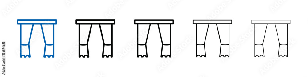 Aufkleber curtains icon outline vector logo for web ui