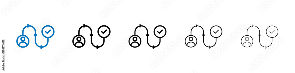 Poster customer journey icon outline vector logo for web ui