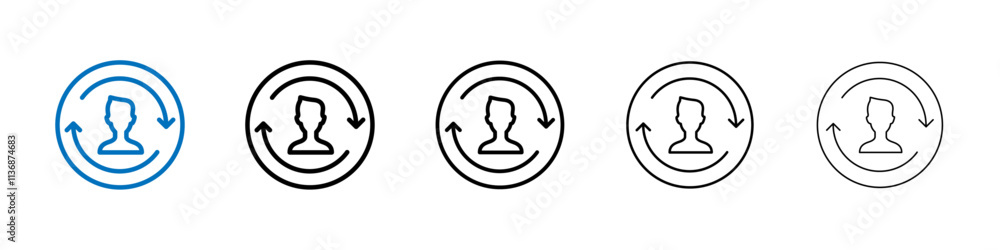 Aufkleber customer retention icon outline vector logo for web ui
