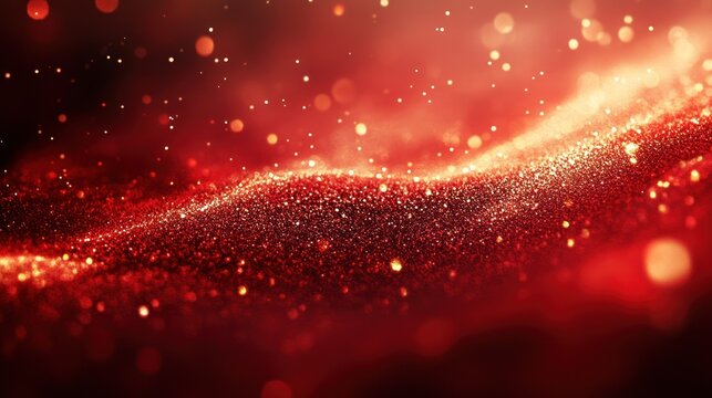 A mesmerizing swirl of red particles creates a magical atmosphere filled with vibrant energy