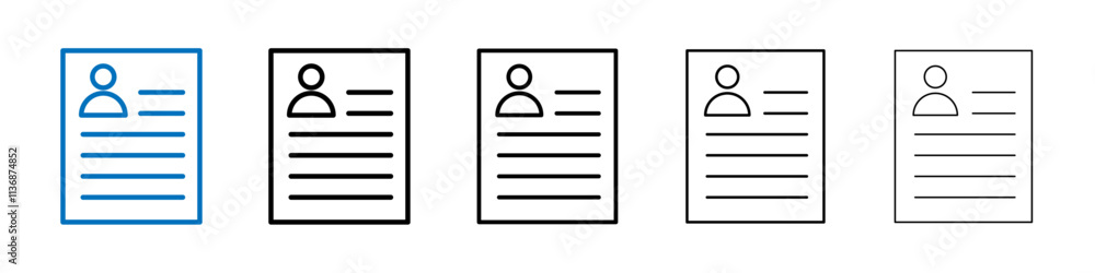 Aufkleber Cv icon Outline vector logo for web ui